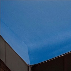 Простыня на резинке трикотажная 200х200 / Blue (синий)