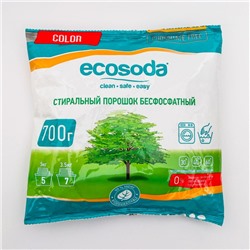 Стиральный бесфосфатный порошок Ecosoda Color для цветных тканей, 700 г