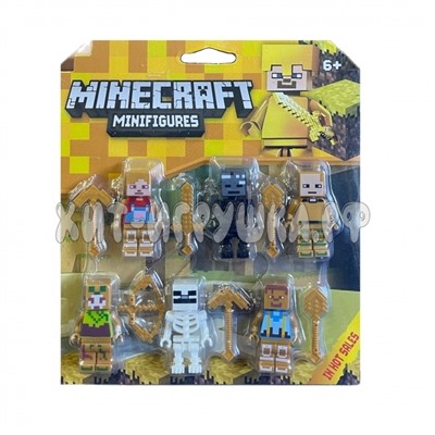 Фигурки Minecraft с оружием 6 шт (совместимы с конструктором) на блистере 22635, 22635