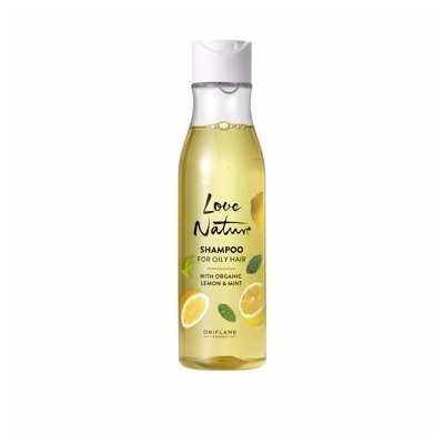 Шампунь для жирных волос с органическими лимоном и мятой Love Nature