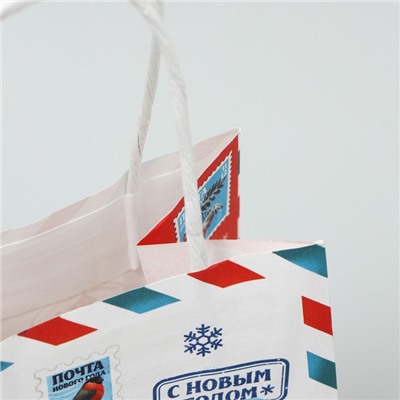 Пакет крафтовый «Почта счастья», 12 × 21 × 9 см