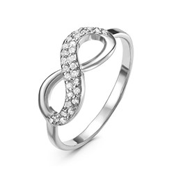 Серебряное кольцо с бесцветными фианитами - 643