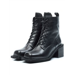 E21W-2A BLACK Ботинки зимние женские (натуральная кожа, натуральный мех) размер 38