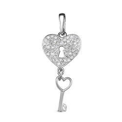 Серебряная подвеска "Ключ от сердца" - 1000