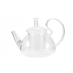 Заварочный чайник из жаропрочного стекла "Ромашка" с колбой и пружинкой-фильтром в носике, 600 мл, дно d85 мм