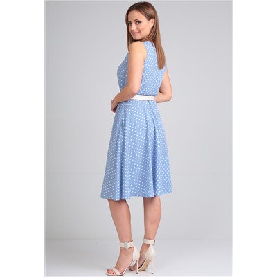Платье Lady Line 544 голубой горох