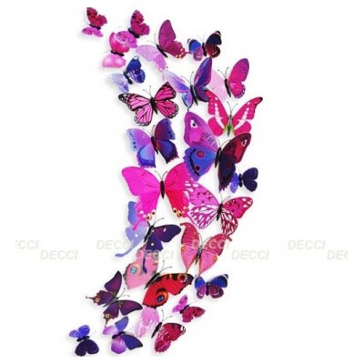 Многофункциональная наклейка, Бабочки с магнитом 3D, лиловый