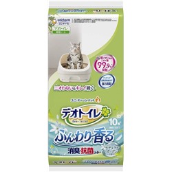 Впитывающие салфетки для кошачьего туалета Unicharm Deo Toilet Deodorant And Antibacterial Sheets
