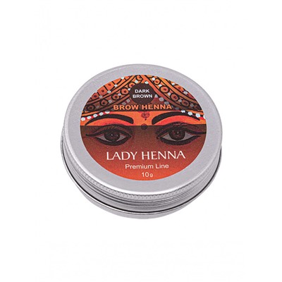 Lady Henna Краска для бровей Темно-коричневая Premium Line 10 гр.