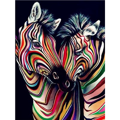 Алмазная мозаика картина стразами Две зебры, 40х50 см