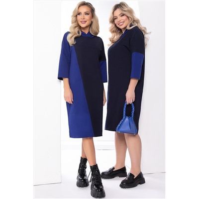 Платье "Модное веяние" (темно-синее/электрик) П8214