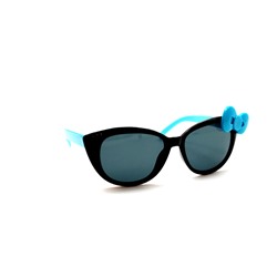 Детские солнцезащитные очки черный голубой бант