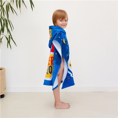 Полотенце-пончо детское махровое Крошка Я "Super Hero" 60*120см, 100% хлопок, 300гр/м2