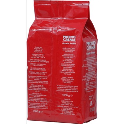 LAVAZZA. Pronto Crema Grande Aroma (зерновой) 1 кг. мягкая упаковка