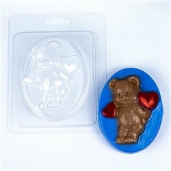 Пластиковая форма - БП 342 - Мишка с сердечками