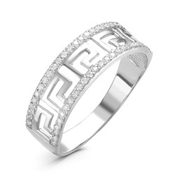 Серебряное кольцо с бесцветными фианитами 622