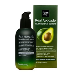 Сыворотка питательная с маслом авокадо Real avocado nutrition oil serum FarmStay 100 мл.