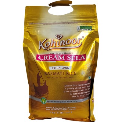 Рис басмати экстра длинный сливочный Села Extra long cream sela basmati rice Kohinoor 5 кг