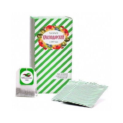 Чай зеленый классический Отборный «Мацеста чай» в фильтр-пакетах 25шт