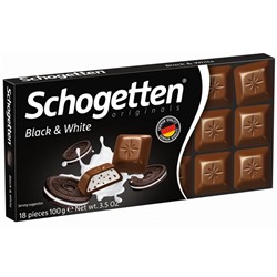 Шоколад Schogetten Молочный с ванильной начинкой и кусочками печенья 100г