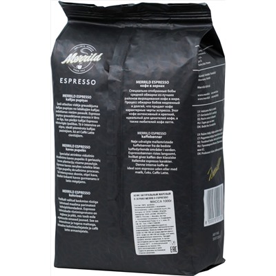Merrild. Espresso (зерновой) 1 кг. мягкая упаковка
