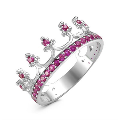 Серебряное кольцо с розовыми фианитами  322