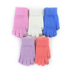 Подростковые перчатки Виктория 673 с начёсом сенсорные "touch gloves" 18,5 см.