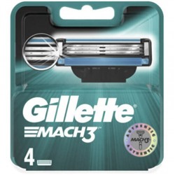 Сменные кассеты Gillette Mach3, 4 шт.