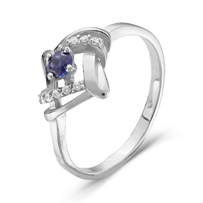 Серебряное кольцо с синим фианитом 218