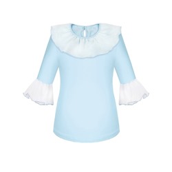 Голубой школьный Джемпер (блузка) для девочки 78754-ДШ20