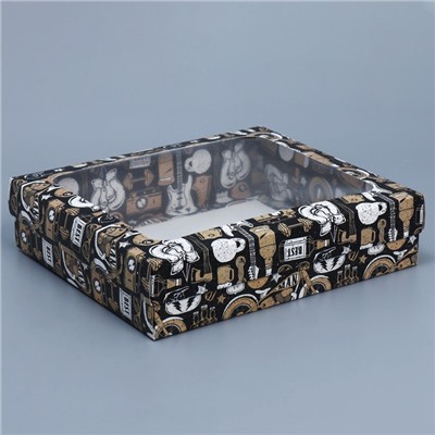 Коробка подарочная «Мужской» , 23.5 × 20.5 × 5.5 см
