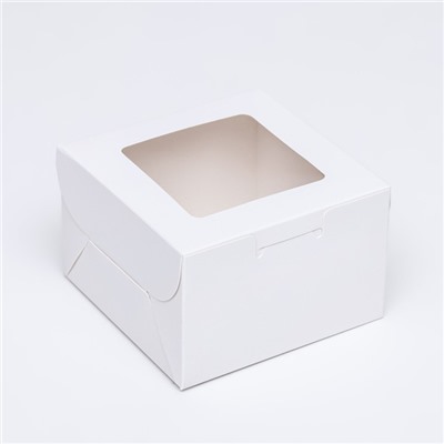 Коробка для десерта, белая, 10 х 10 х 6,5 см