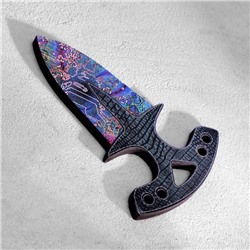 Сувенир деревянный "Тычковый нож", малый, фиолетовый с узорами