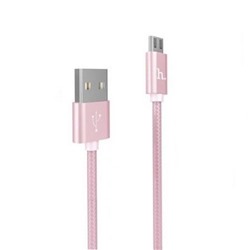 Кабель USB 2.0 Am=>micro B - 1.0 м, тканевая оплетка, розовое золото, Hoco X2 Rapid Charging