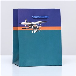 Пакет подарочный "Самолет", 11,5 х14,5 х 6,5 см