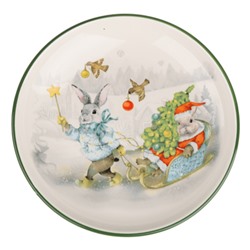 MILLIMI Веселый кролик Блюдо круглое, 22х3см, керамика