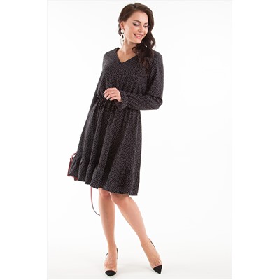 Платье Тайра (черное в белый горох) П1317-12