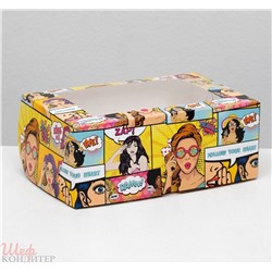 Упаковка на 6 капкейков "Pop-art", с окном, 25 х 17 х 10 см 4983798