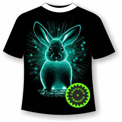Подростковая футболка Кролик неон
