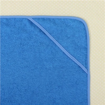 Полотенце-накидка махровое «Котик», размер 75×125 см, цвет голубой, хлопок, 300 г/м²