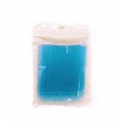 Микробраши для ресниц в пакете 100шт синие с блестками