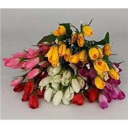 Цветы искусственные декоративные Крокусы 18 бутонов + белые цветочки 35 см
