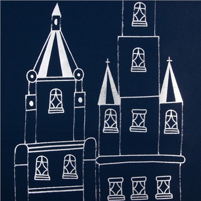Портьера Этель «Ночной город» без держателя, цвет синий, 170х260 см, блэкаут, 100% полиэстер