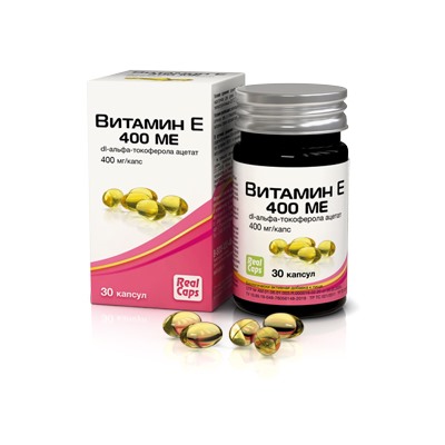 Витамин Е 400 МЕ (dl-альфа-токоферола ацетат) RealCaps 30 капс. по 400 мг