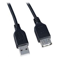Кабель удлинитель USB 2.0 Am=>Af - 1.0 м, черный, Perfeo (U4502)