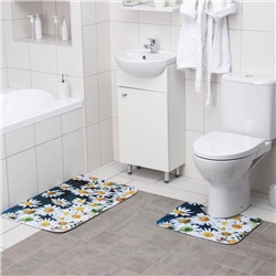 Набор ковриков для ванной и туалета Доляна «Ромашковое поле», 2 шт: 40×50, 50×80 см