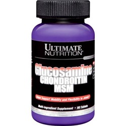 Глюкозамин Хондроитин и МСМ Glucosamine & Chondroitin & MSM Ultimate Nutrition 90 таб.