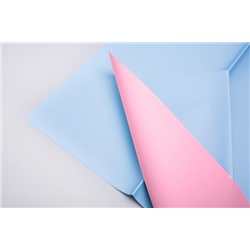 Плёнка матовая двухцветная 58х58 см, 10 листов (розовый/голубой)