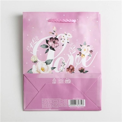 Пакет ламинированный «Love», S 12 х 15 х 5,5 см