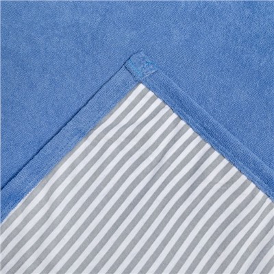 Полотенце уголок детское, размер 90х90, цвет тёмно-голубой, махра, 100% хлопок